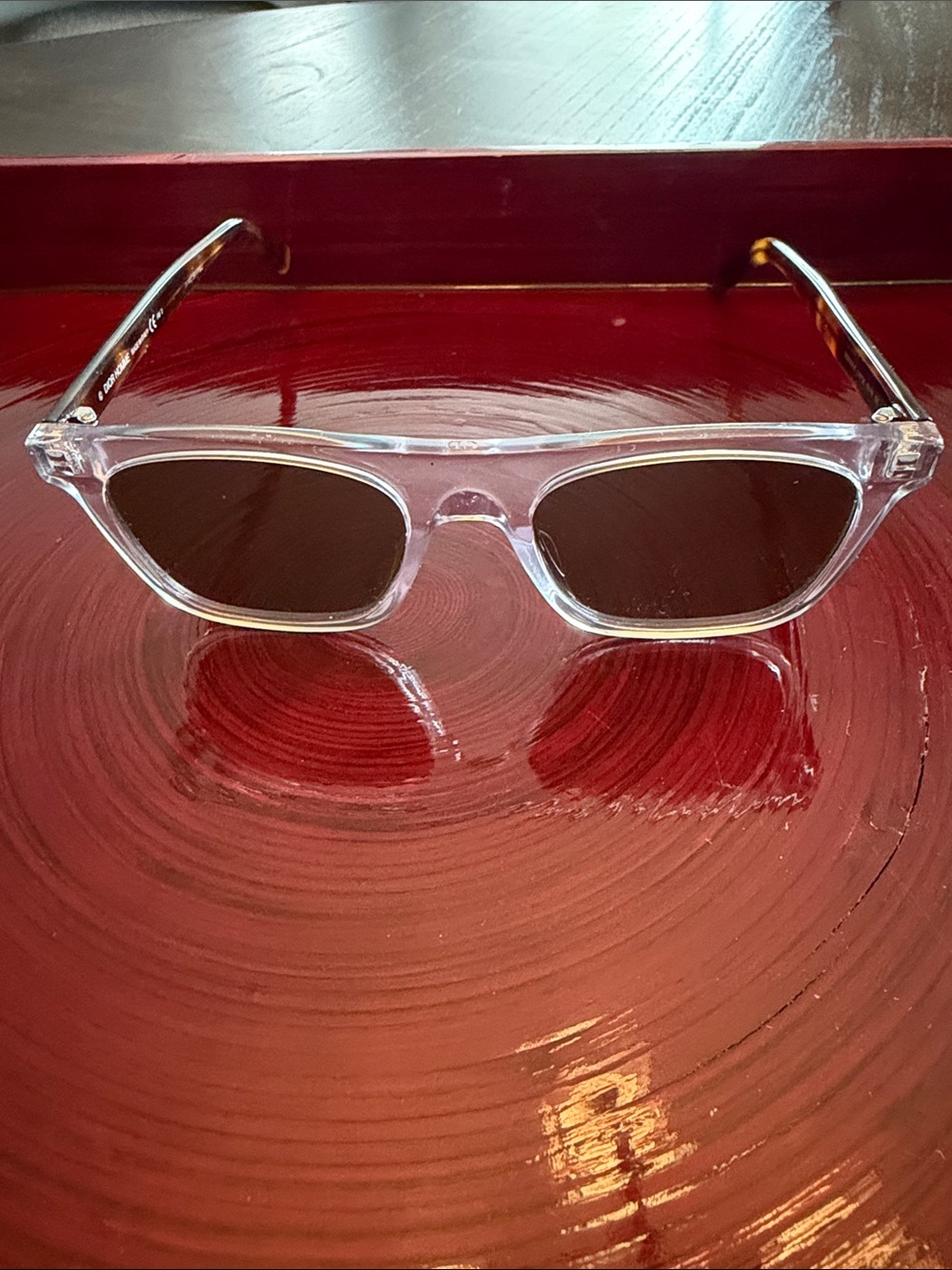 Dior Clear Frame Sunglasses with Dark Lenses